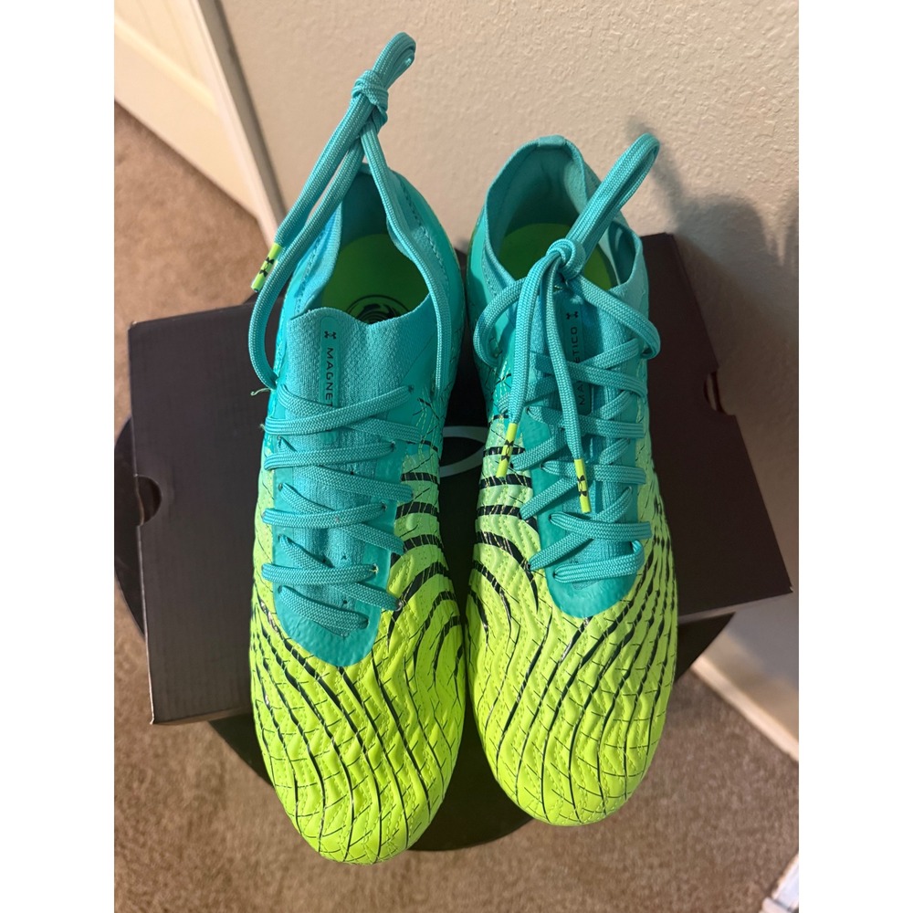 Under Armour Magnetico Pro 5 FG Mens 8 Teal Lime Green Soccer Cleats NIB - Picture 3 of 6